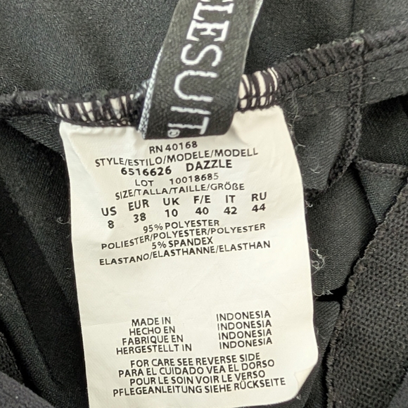 Miraclesuit Tankini Top Sz 8 Black Razzle Dazzle Underwire Swim Tank - Picture 9 of 10